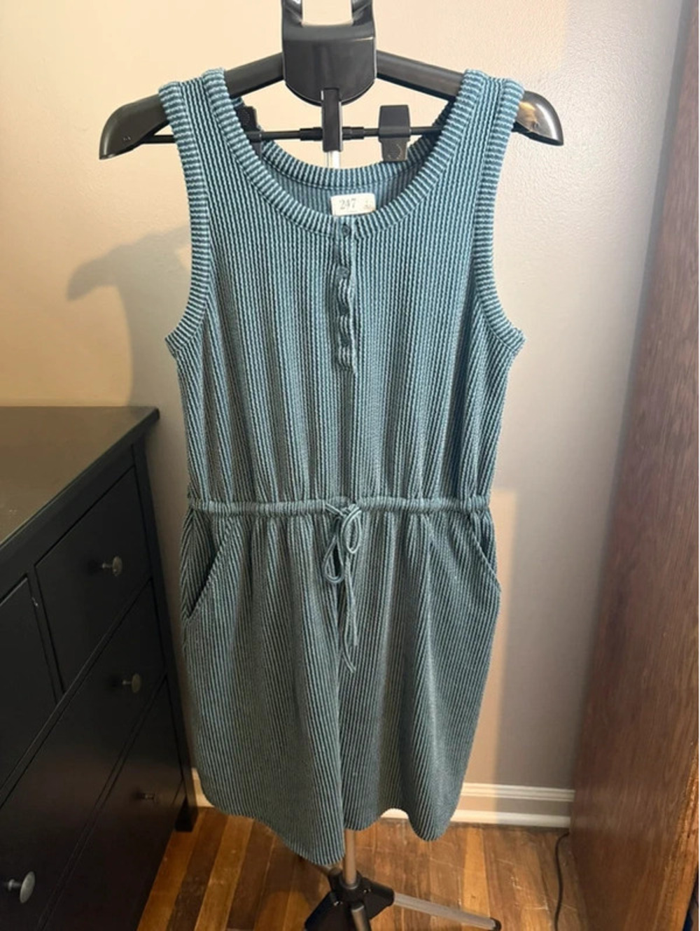 Maurices 24/7 Teal Ribbed Dress Size Large